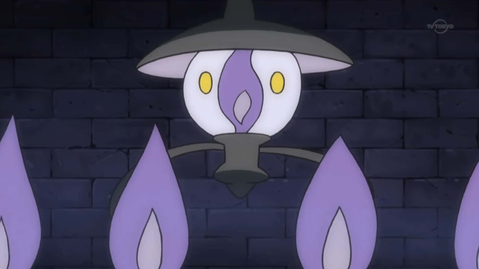 Lampent, purple flame, yellow eyes, HD Desktop Wallpaper