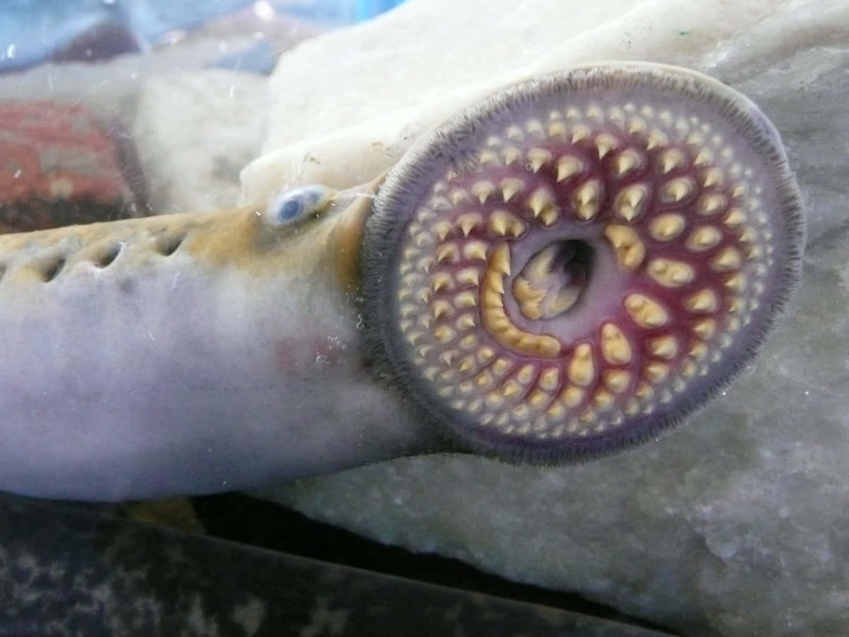 lamprey, circular mouth, tooth-like structures, SD Desktop Wallpaper