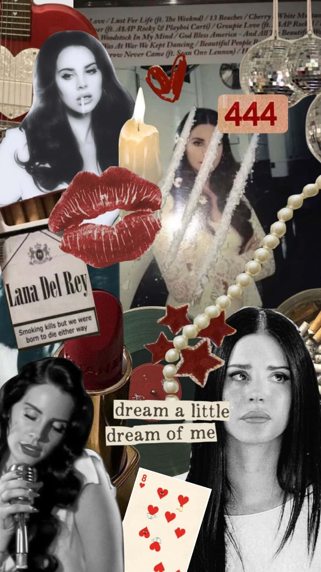 Lana Del Rey, red lips, candle, Full HD Phone Wallpaper