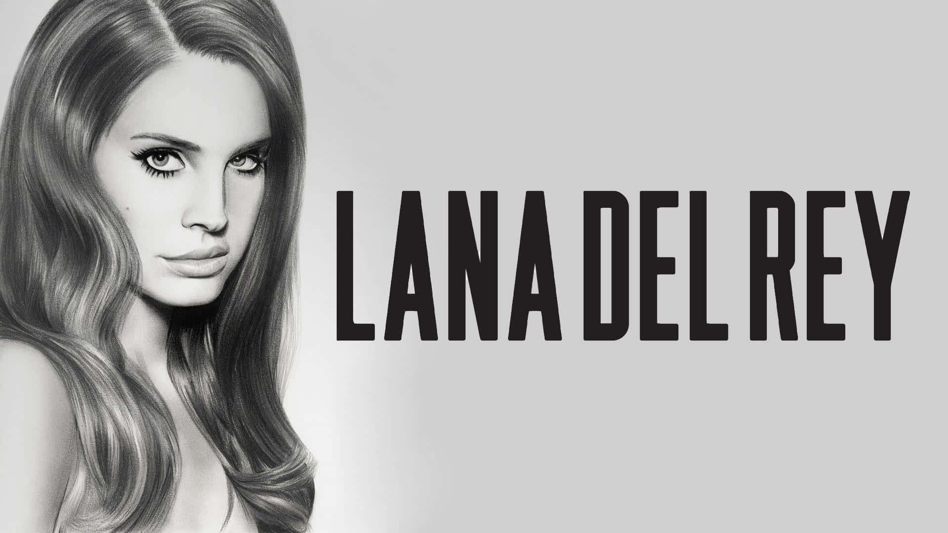 Lana Del Rey, blackand white portrait, monochrome digital portrait, Full HD Desktop Wallpaper