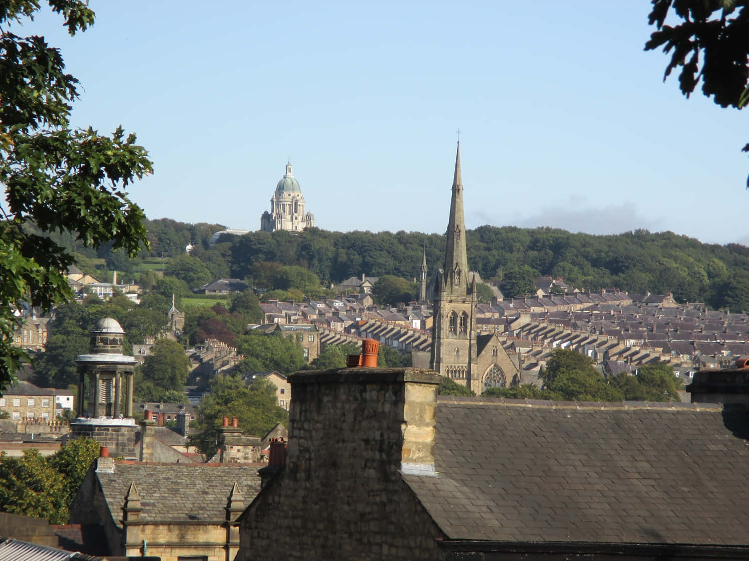 Lancaster cityscape, historic town, stone rooftops, HD Desktop Wallpaper