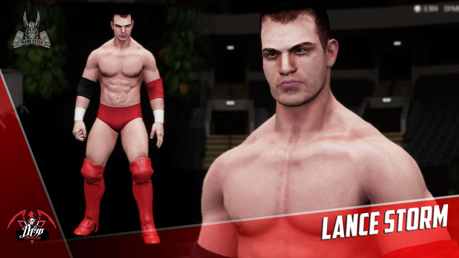 Lance Storm, red gear, dimly lit arena, HD Desktop Wallpaper