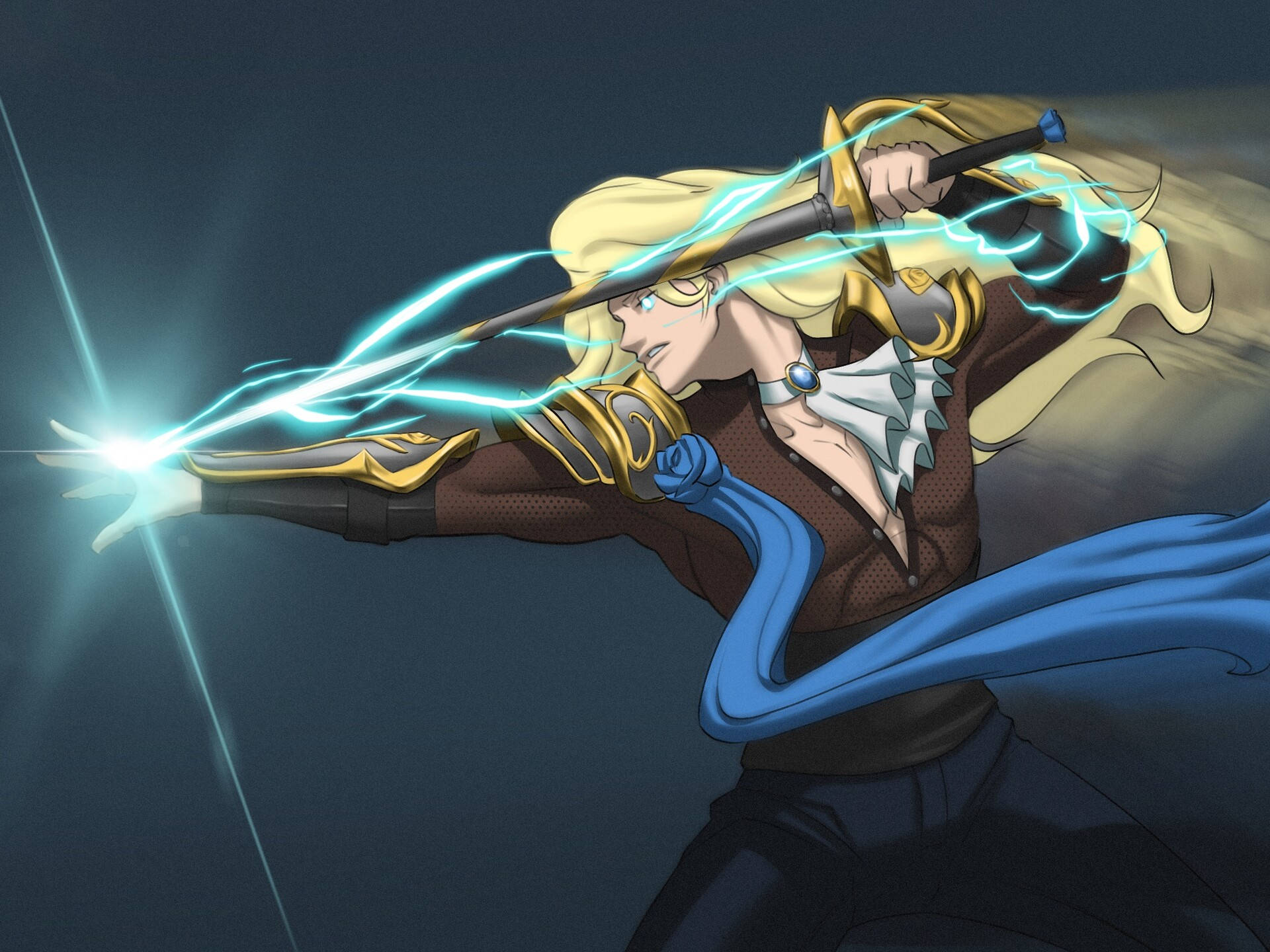 Lancelot Mobile Legend, Blade Of Roses, electric blue energy, Full HD Desktop Wallpaper