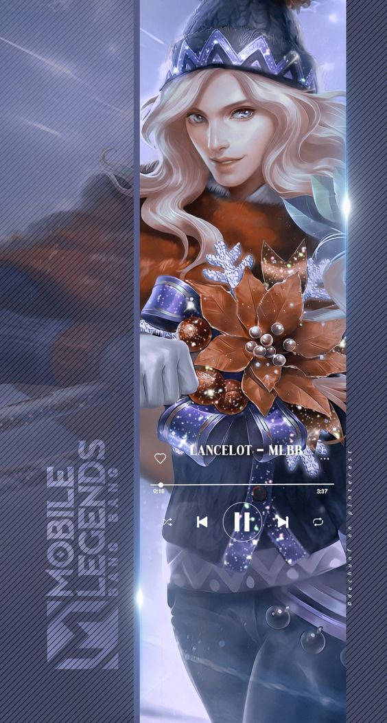 Lancelot Mobile Legend, blonde hair, winter hat, SD Phone Wallpaper
