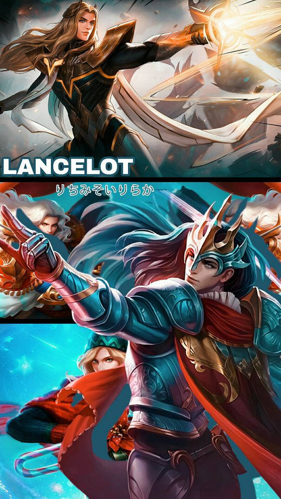 Lancelot Mobile Legend, anime-style warrior, flowing hair, SD Phone Wallpaper