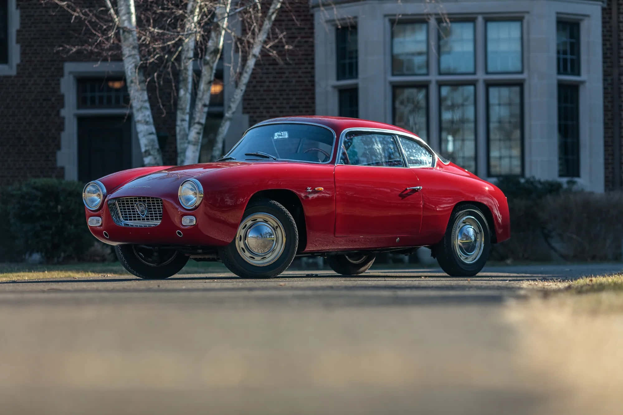 Lancia Appia, 1950s, glossy red, Full HD Desktop Wallpaper