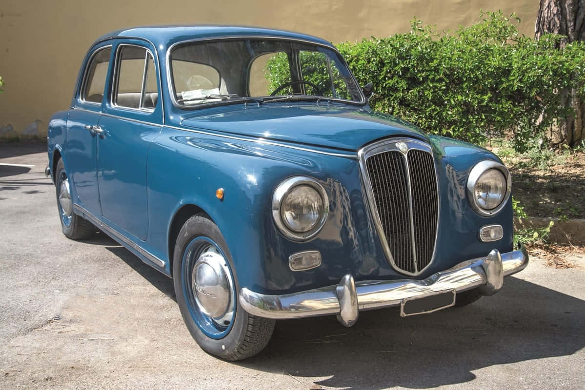 Lancia Appia, vintage blue, sedan, SD Desktop Wallpaper