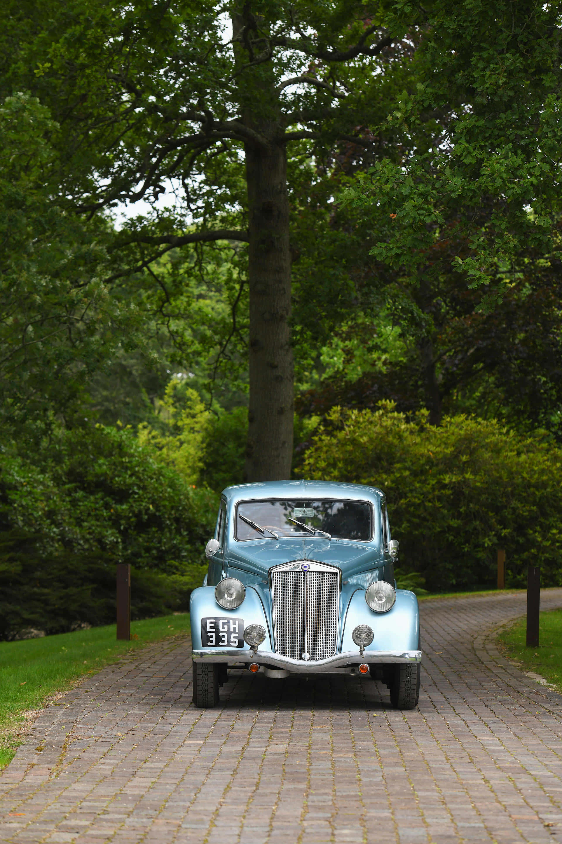 Lancia Aprilia, light blue, chrome grille, 2K Phone Wallpaper