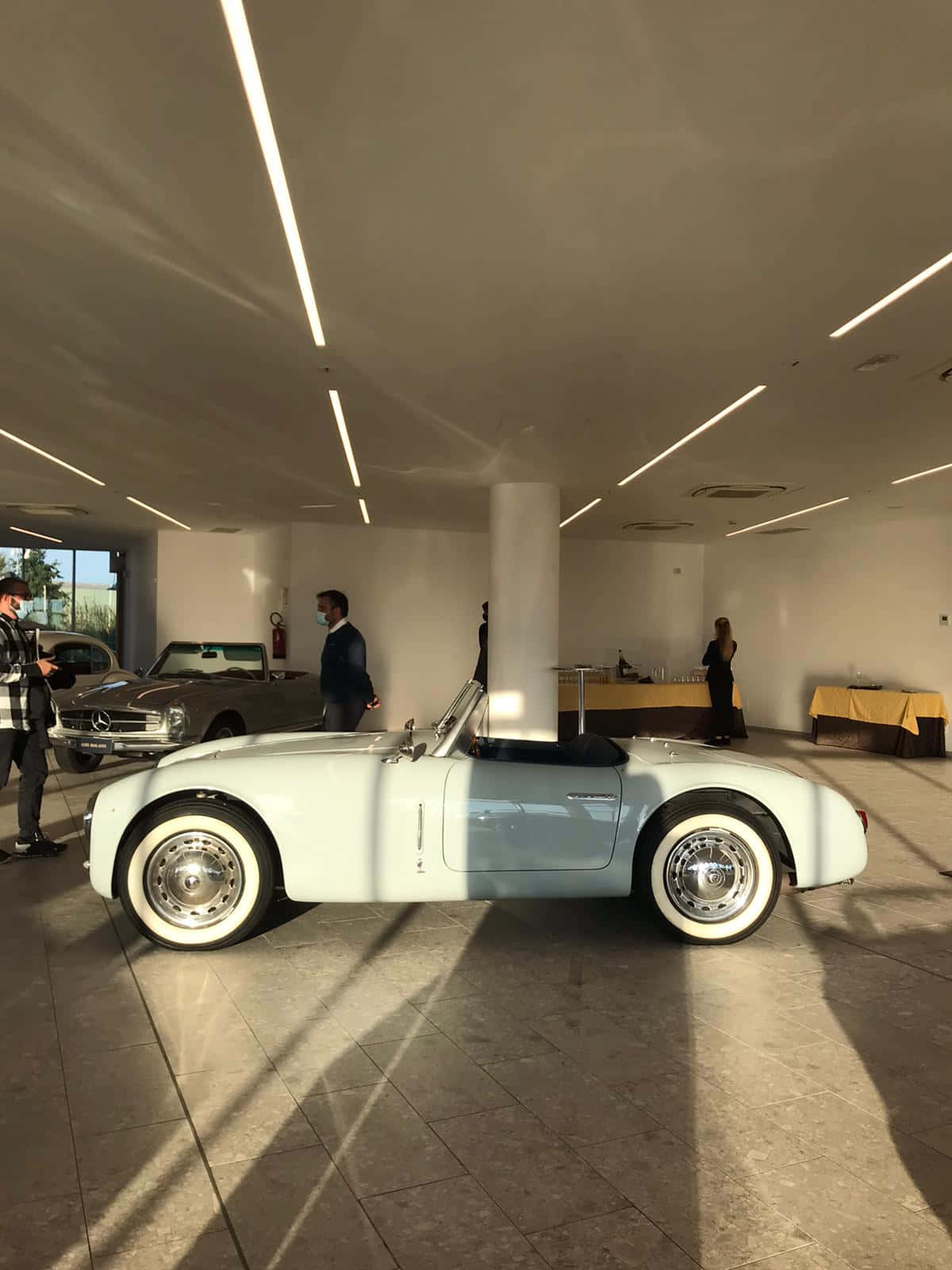 Lancia Aprilia, convertible, pale blue, HD Phone Wallpaper
