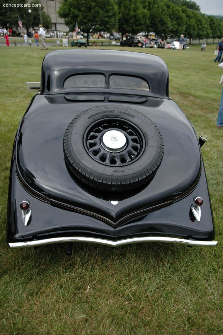 Lancia Aprilia, glossy black, spare tire, SD Phone Wallpaper