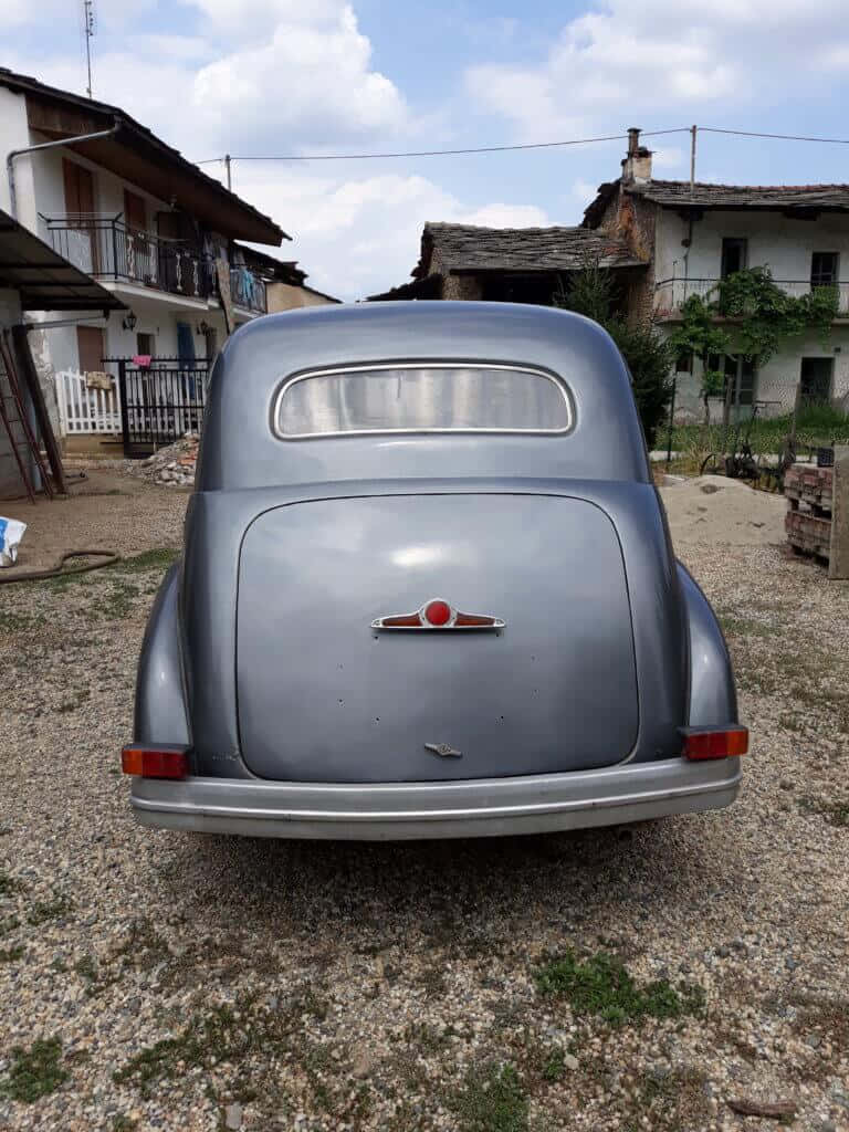 Lancia Aprilia, vintage gray sedan, gravel, SD Phone Wallpaper