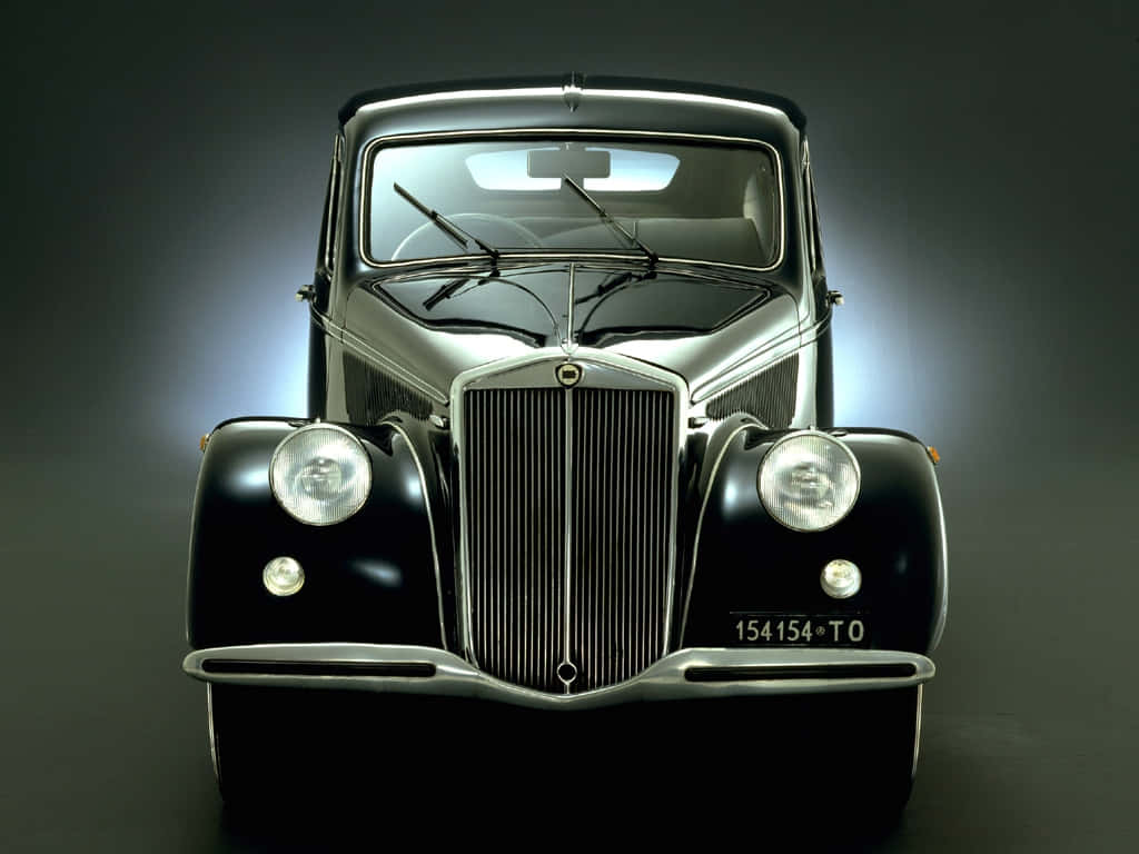 Lancia Aprilia, vintage car, sleek black, SD Desktop Wallpaper
