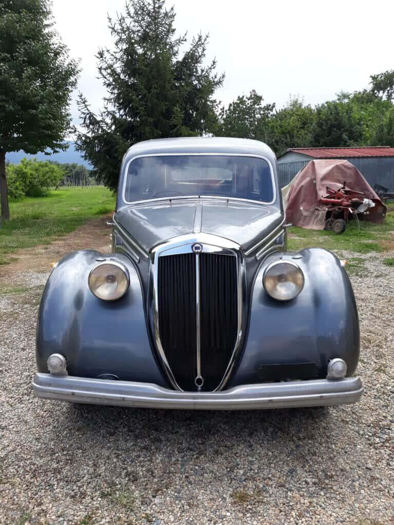 Lancia Aprilia, silver, chrome grille, SD Phone Wallpaper