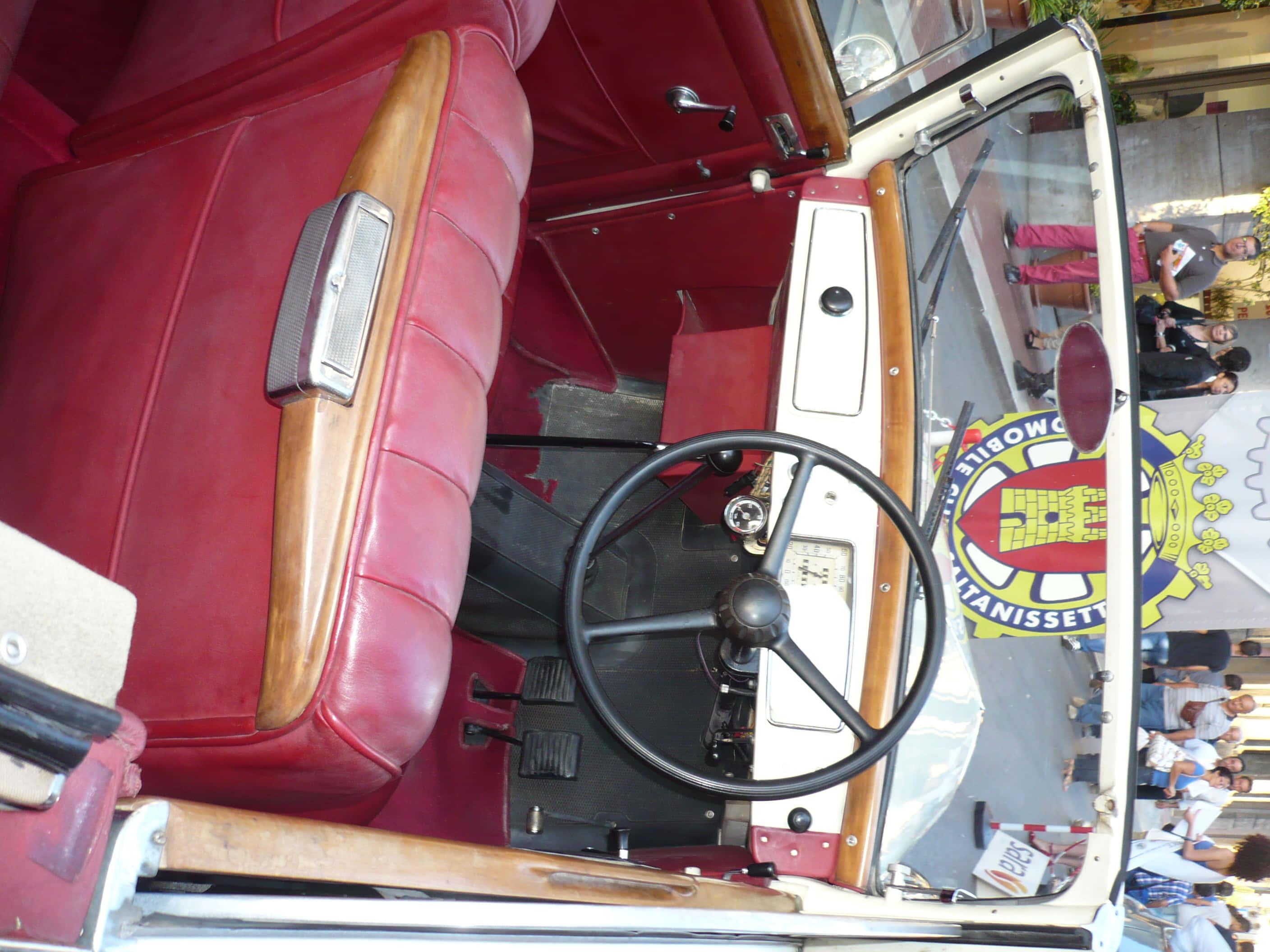Lancia Aprilia, vintage red interior, red leather, 2K Desktop Wallpaper