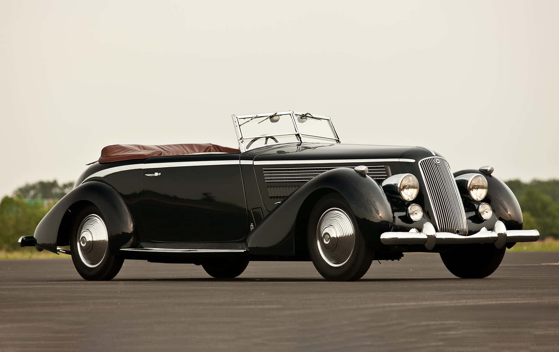 Lancia Astura, convertible, black, HD Desktop Wallpaper