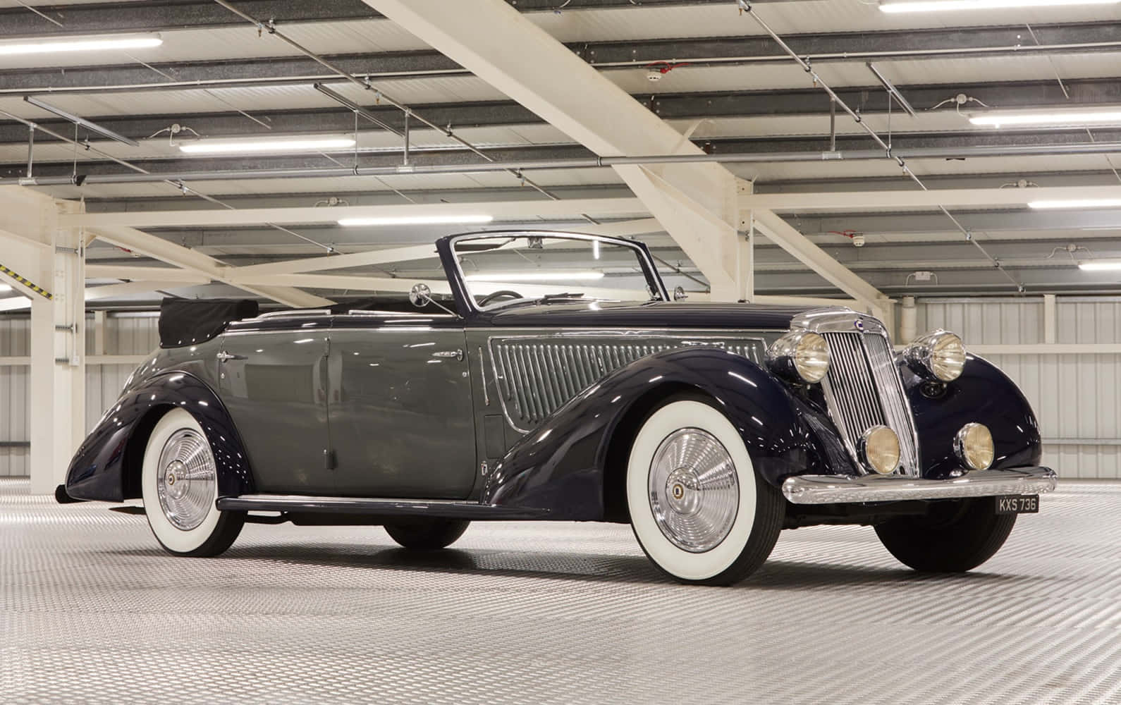 Lancia Astura, convertible, dark blue body, HD Desktop Wallpaper