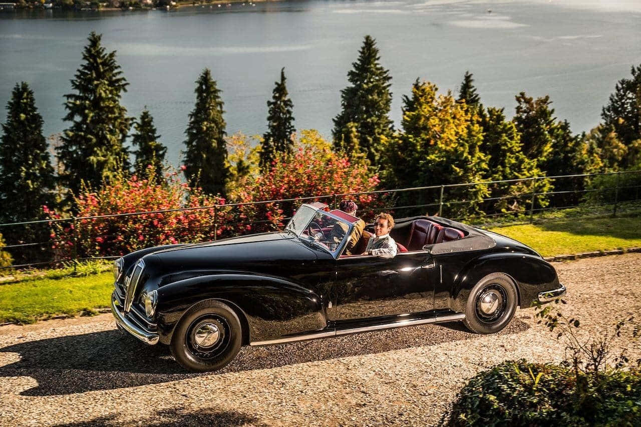 Lancia Astura, glossy black, convertible, HD Desktop Wallpaper