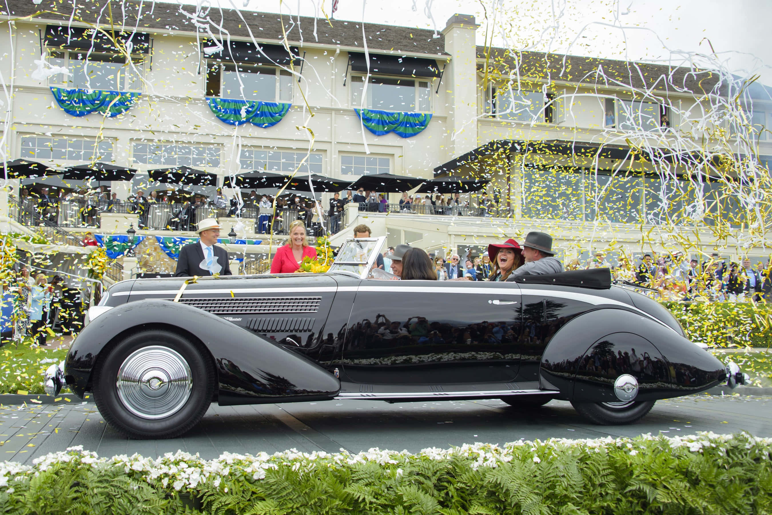 Lancia Astura, glossy black, vintage convertible, 2K Desktop Wallpaper