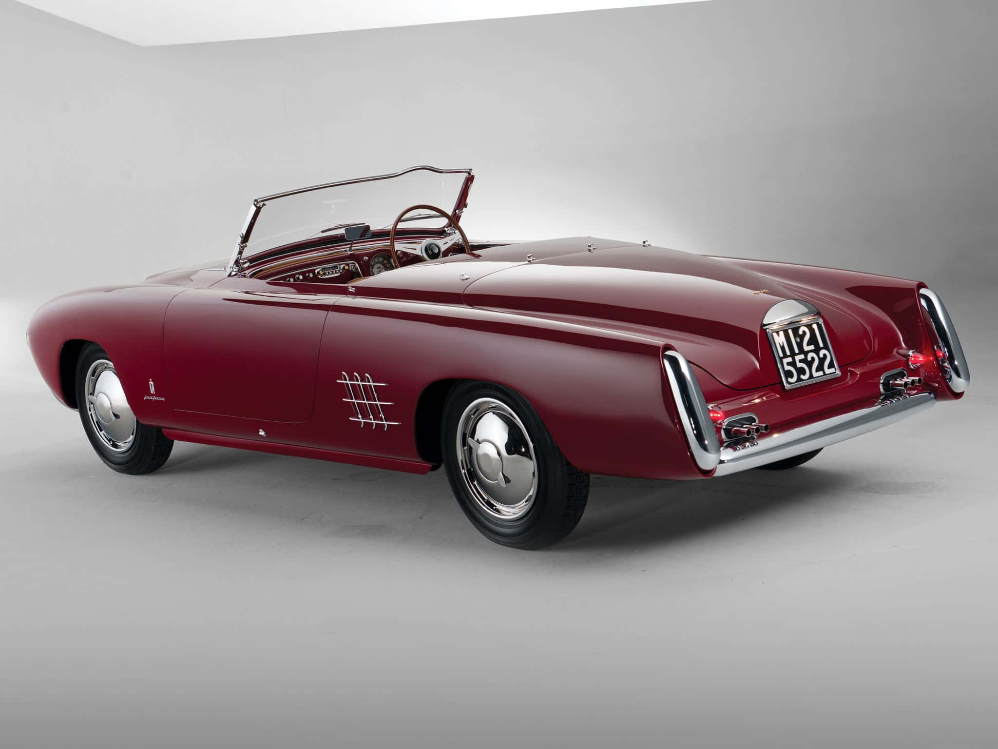 Lancia Aurelia, convertible, glossy maroon, Full HD Desktop Wallpaper