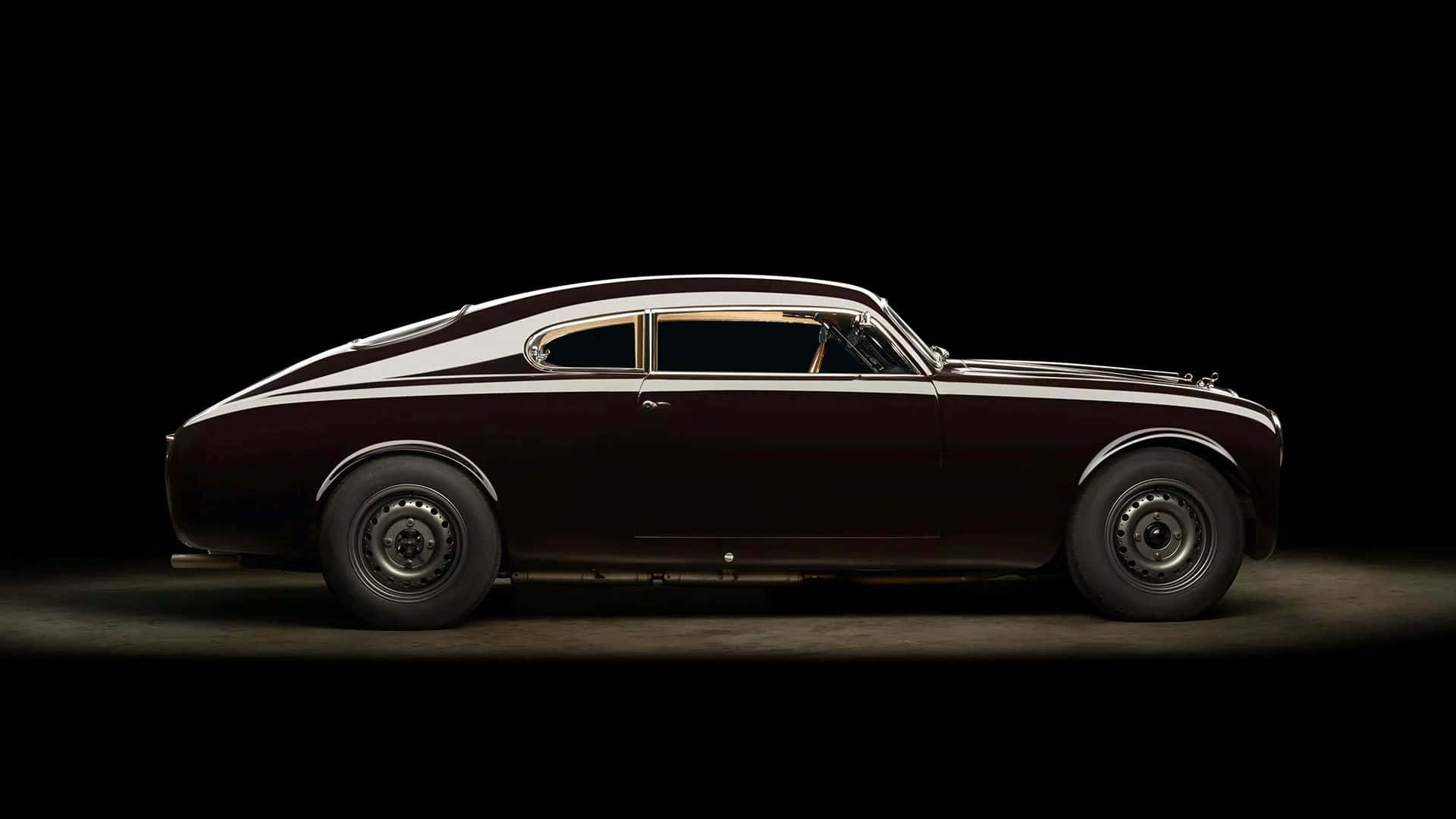 Lancia Aurelia, maroon, white pinstripes, Full HD Desktop Wallpaper