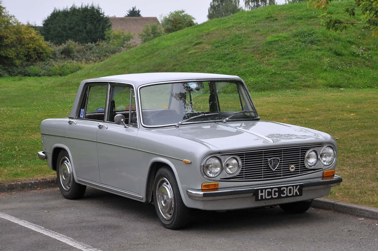Lancia Fulvia, silver, paved road, HD Desktop Wallpaper