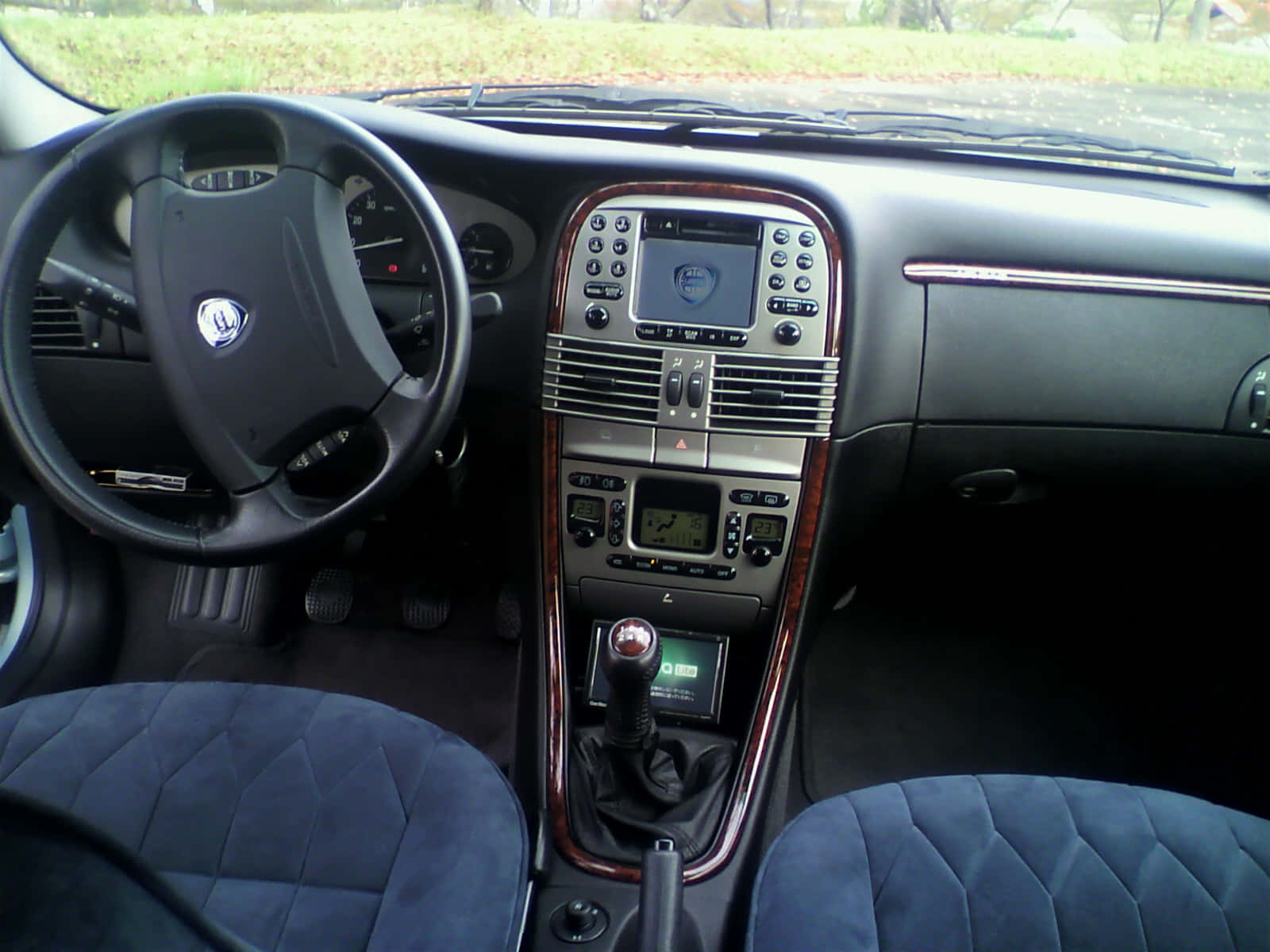 Lancia Lybra, blue quilted seats, wood trim, HD Desktop Wallpaper