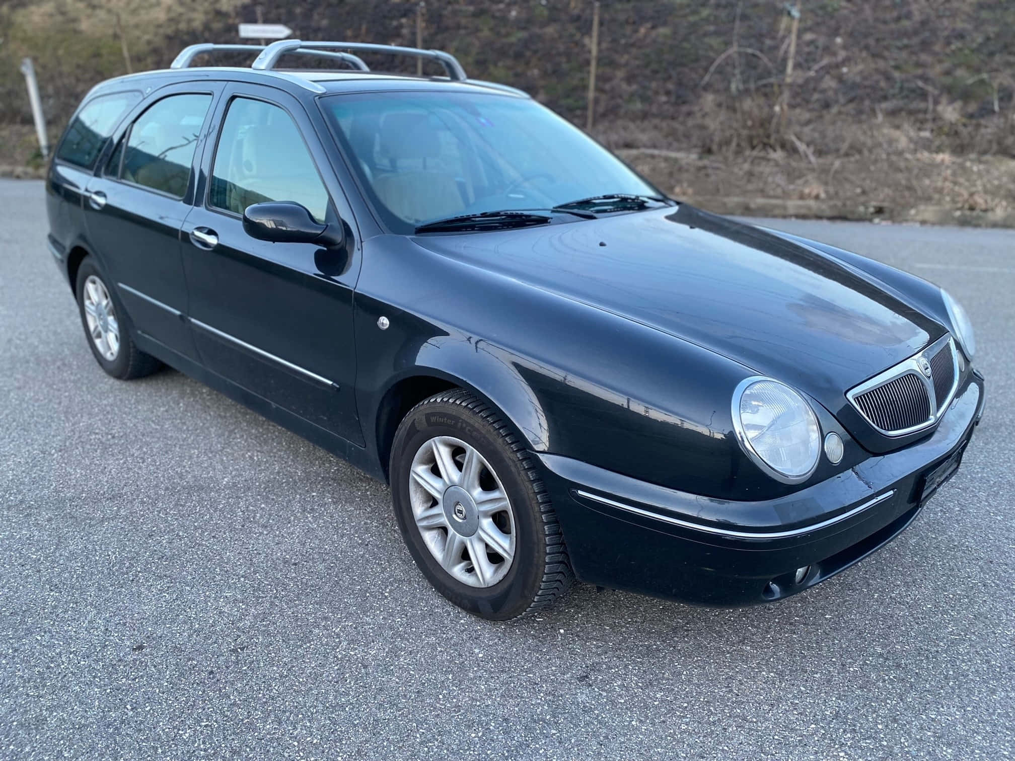 Lancia Lybra, station wagon, black, Full HD Desktop Wallpaper