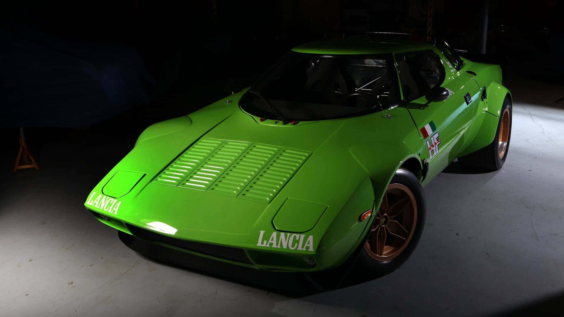 Lancia Stratos, green, racing decals, Full HD Desktop Wallpaper