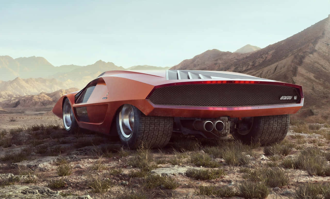 Lancia Stratos, orange, futuristic sports car, HD Desktop Wallpaper