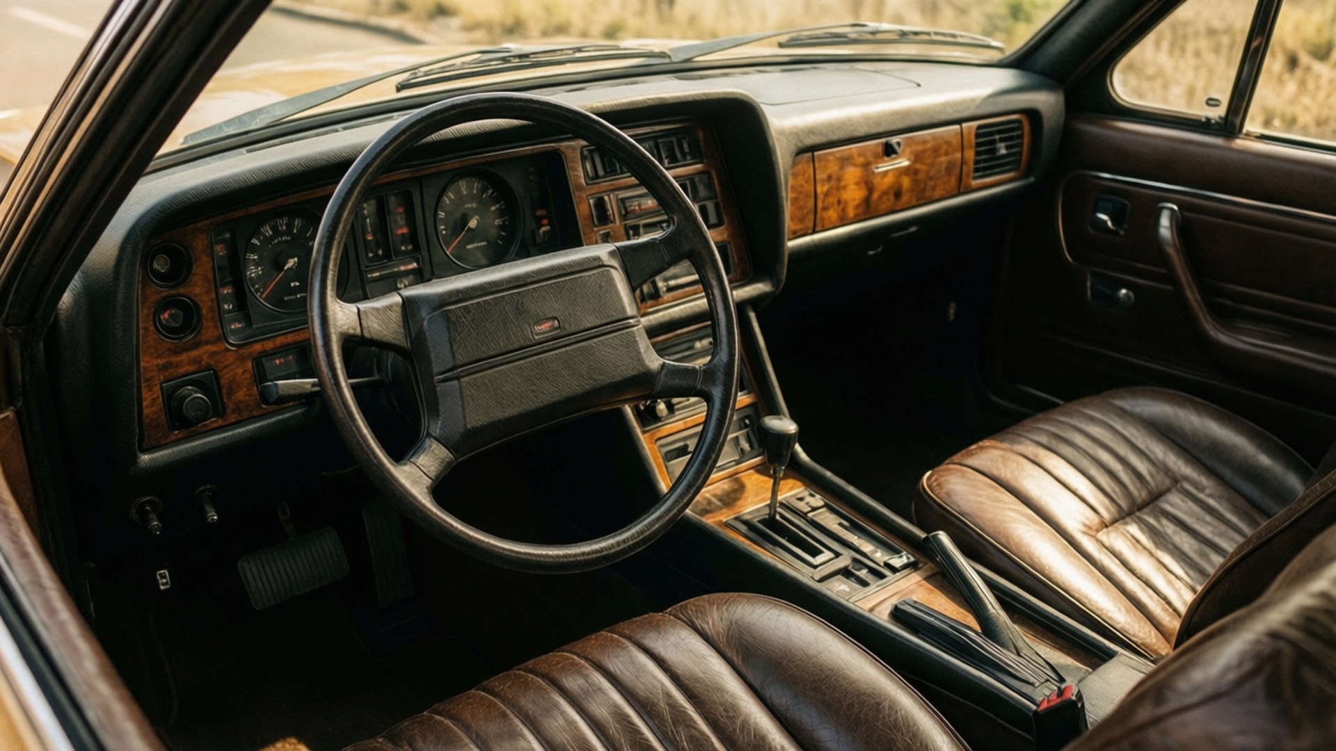 Lancia Thema, dashboard, steering wheel, Full HD Desktop Wallpaper