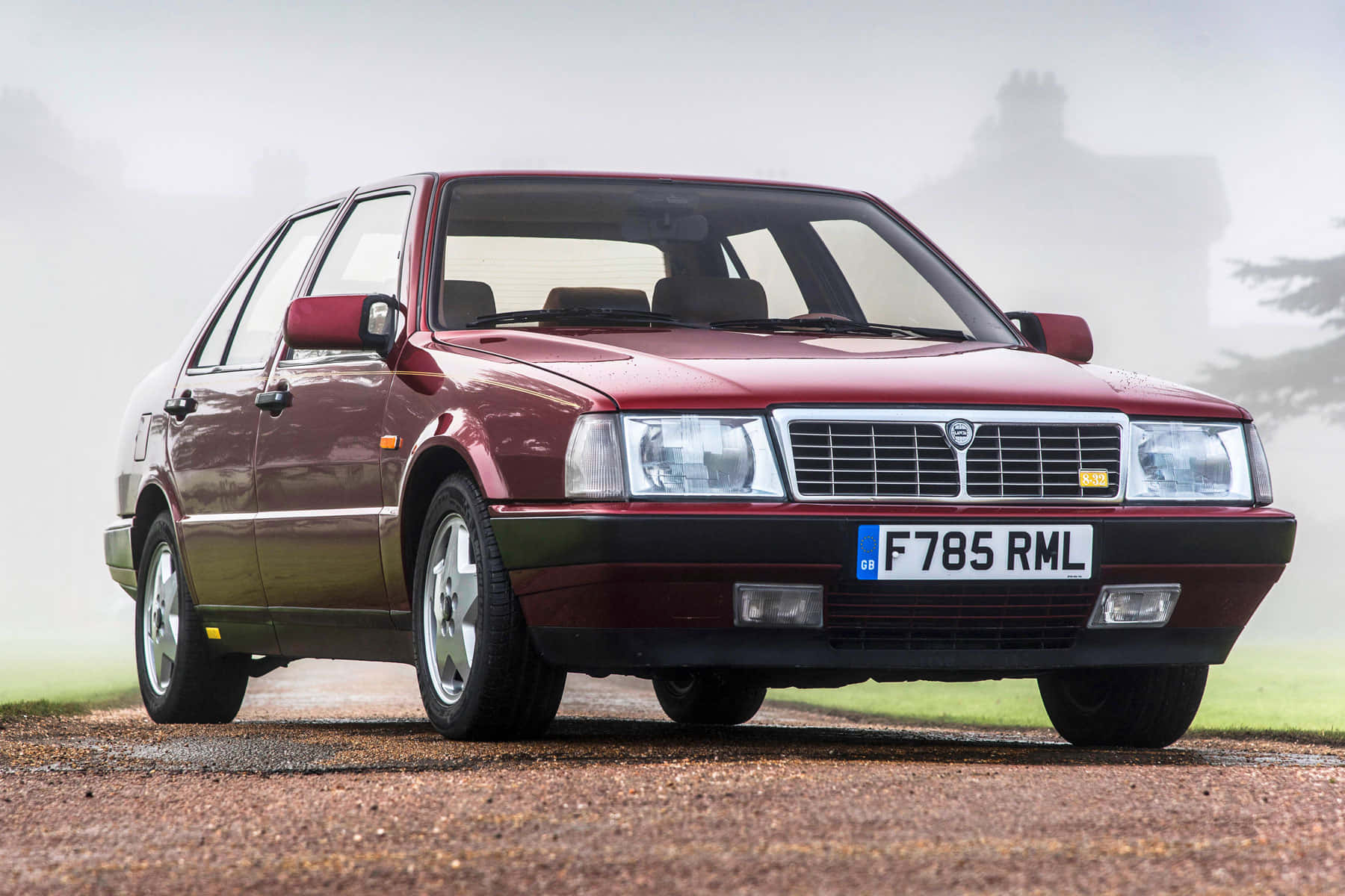 Lancia Thema, maroon, sedan, HD Desktop Wallpaper