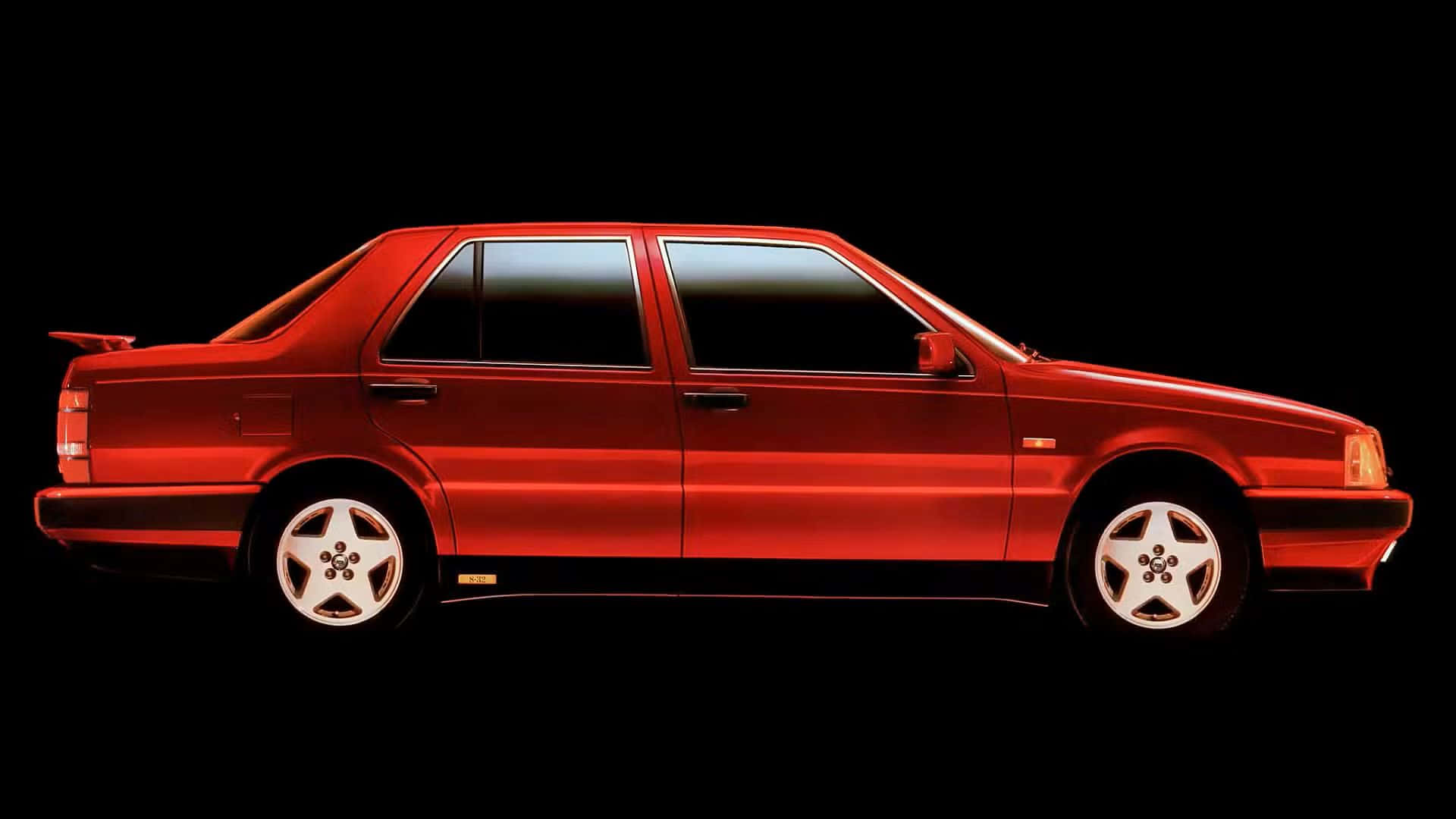 Lancia Thema, red, side view, Full HD Desktop Wallpaper