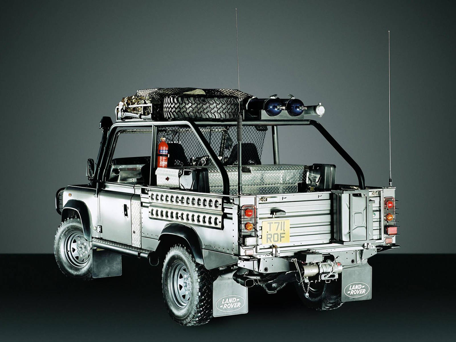 Land Rover Defender, silver, roof rack, HD Desktop Wallpaper