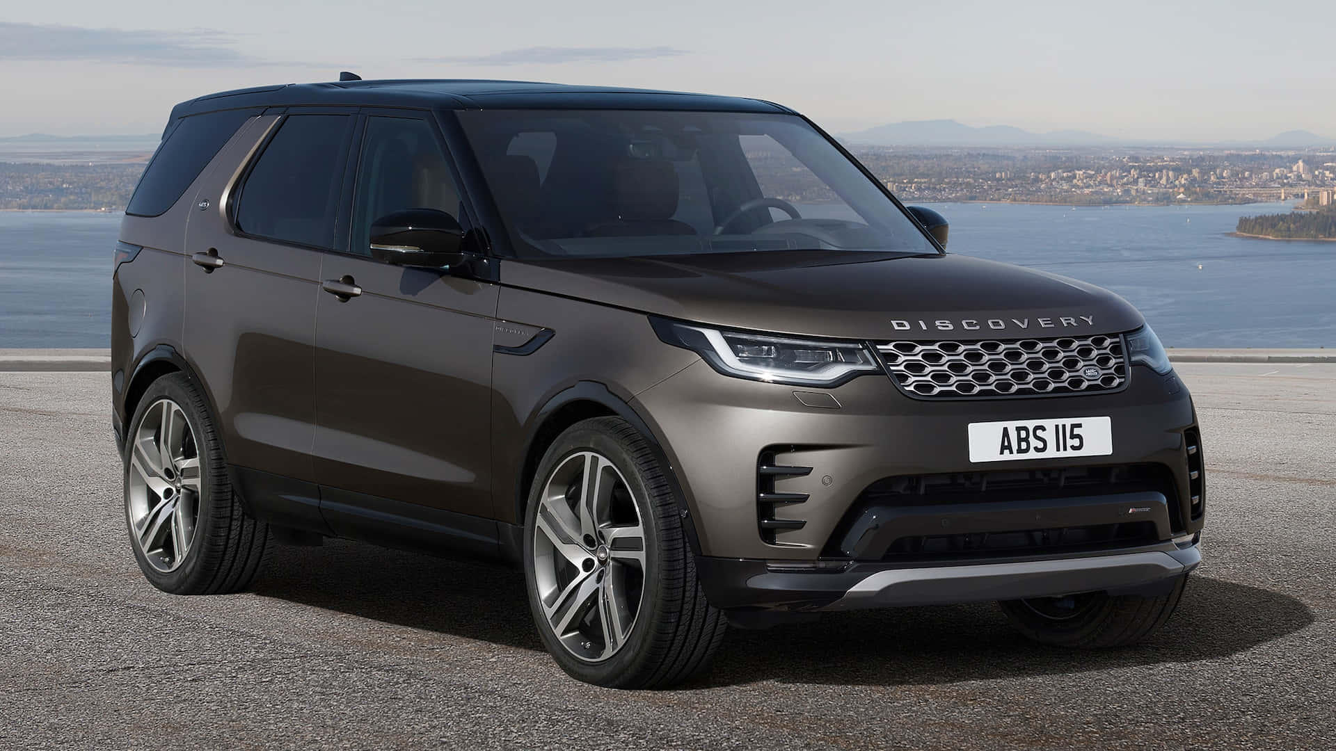 Land Rover Discovery, matte brown, coastal overlook, Full HD Desktop Wallpaper