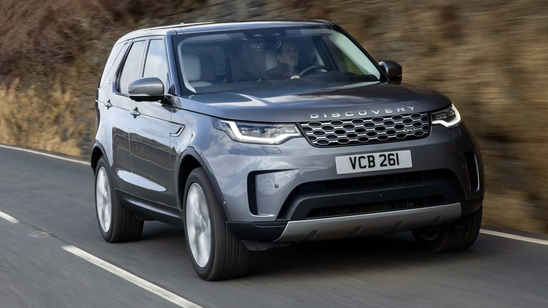 Land Rover Discovery, gray, winding road, HD Desktop Wallpaper