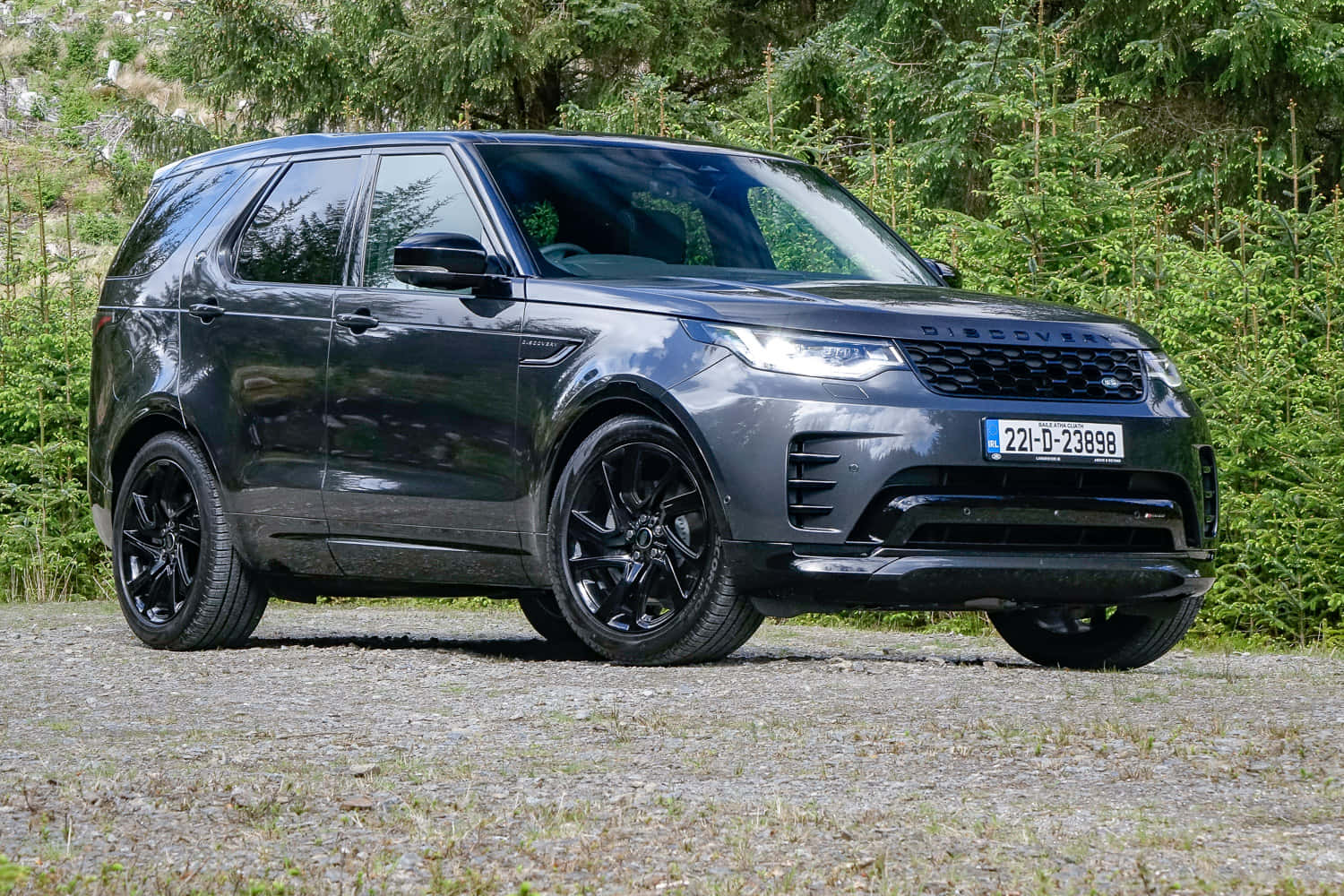 Land Rover Discovery, matte gray, gravel, HD Desktop Wallpaper