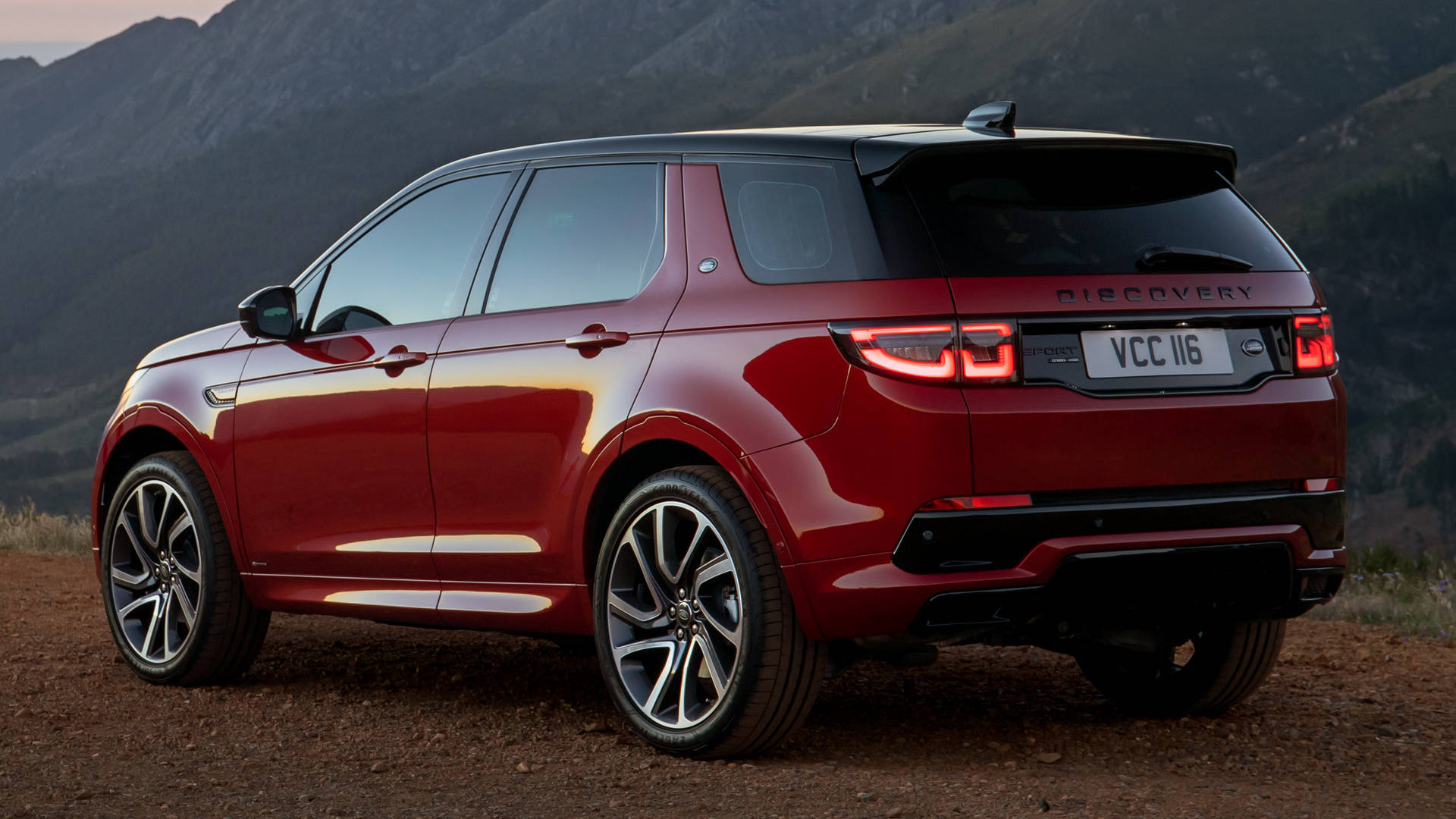 Land Rover Discovery, red, glossy, Full HD Desktop Wallpaper