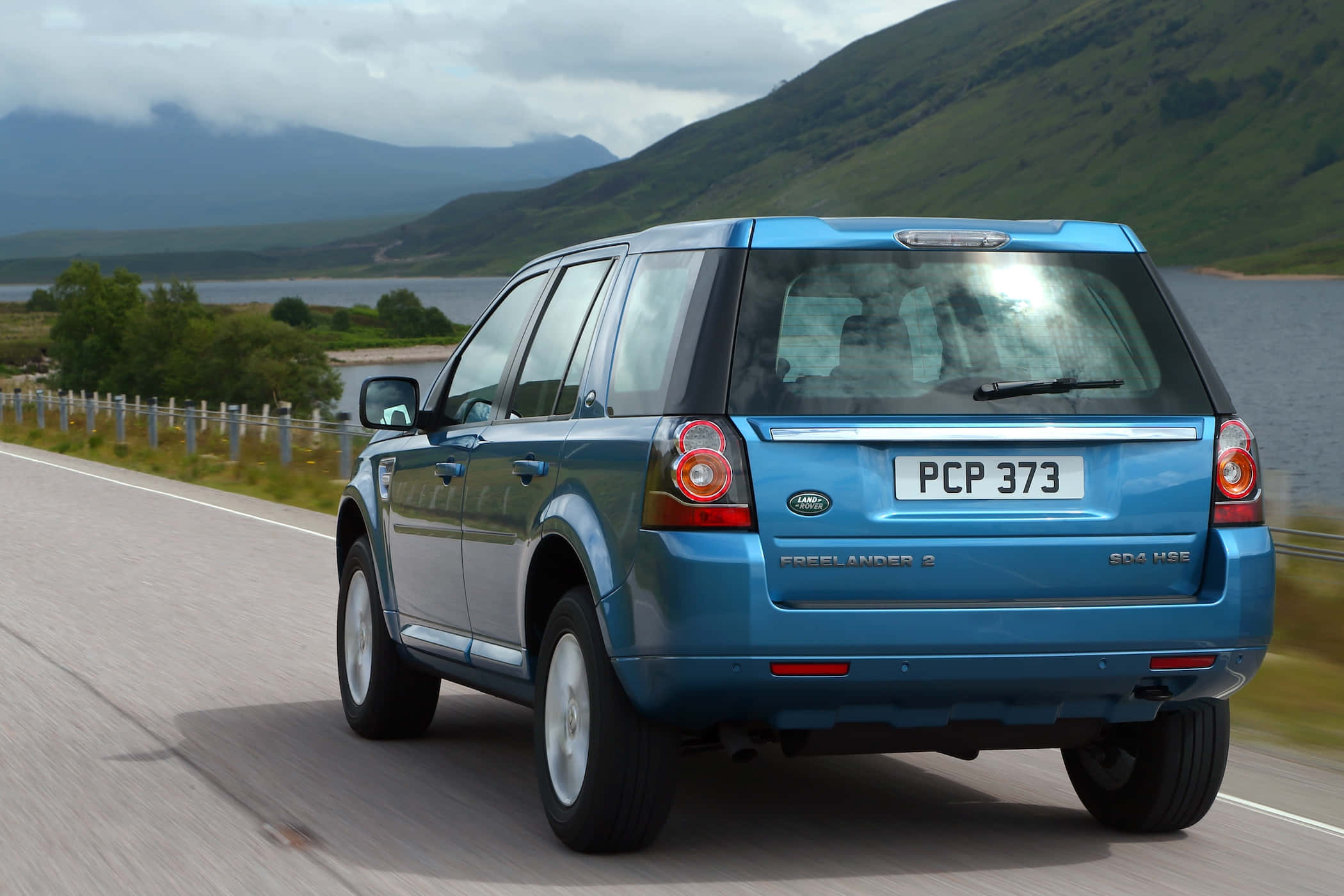 Land Rover Freelander 2, blue, winding road, Full HD Desktop Wallpaper
