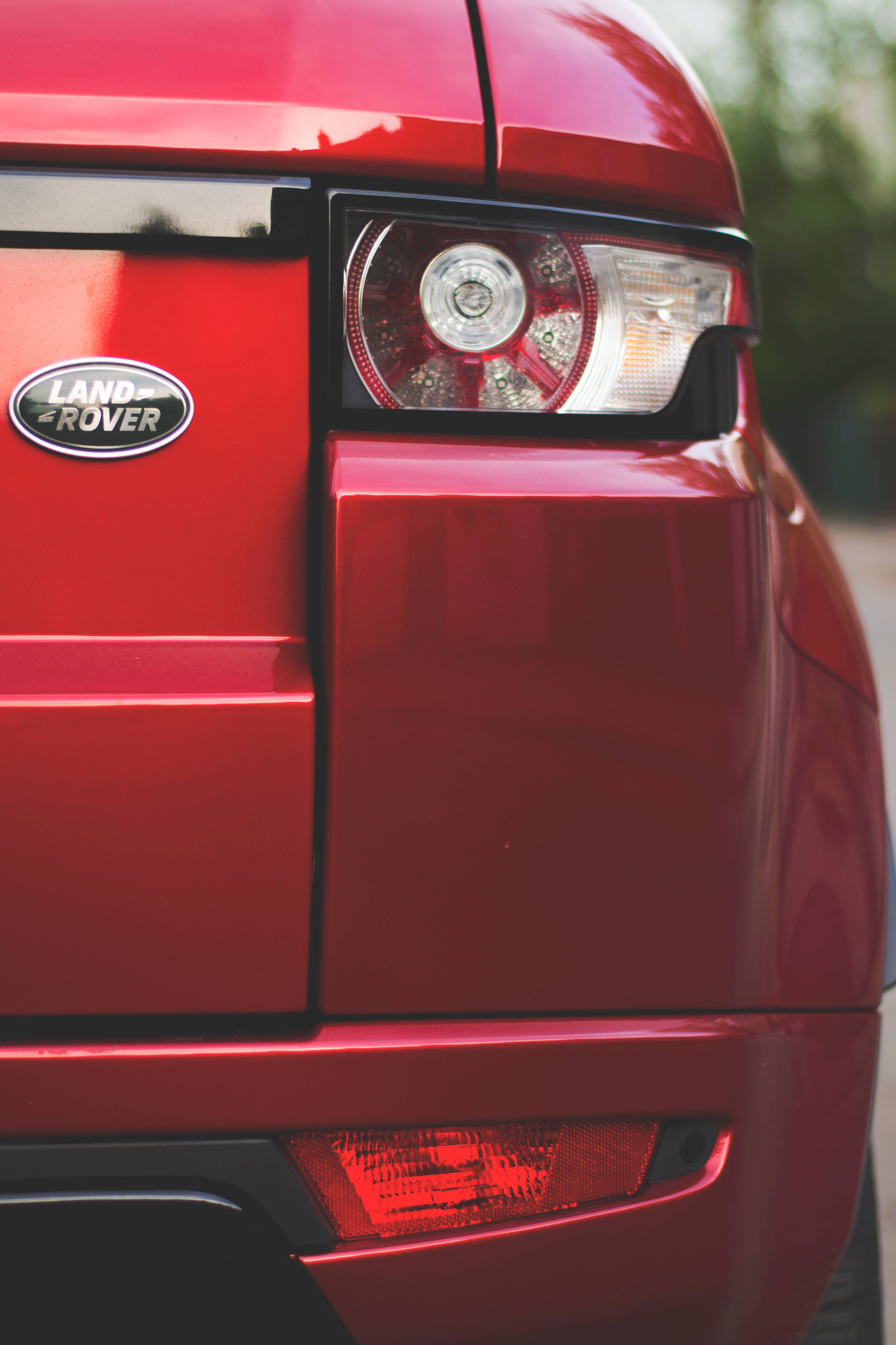 Land Rover, red tail light, glossy red, 5K Phone Wallpaper