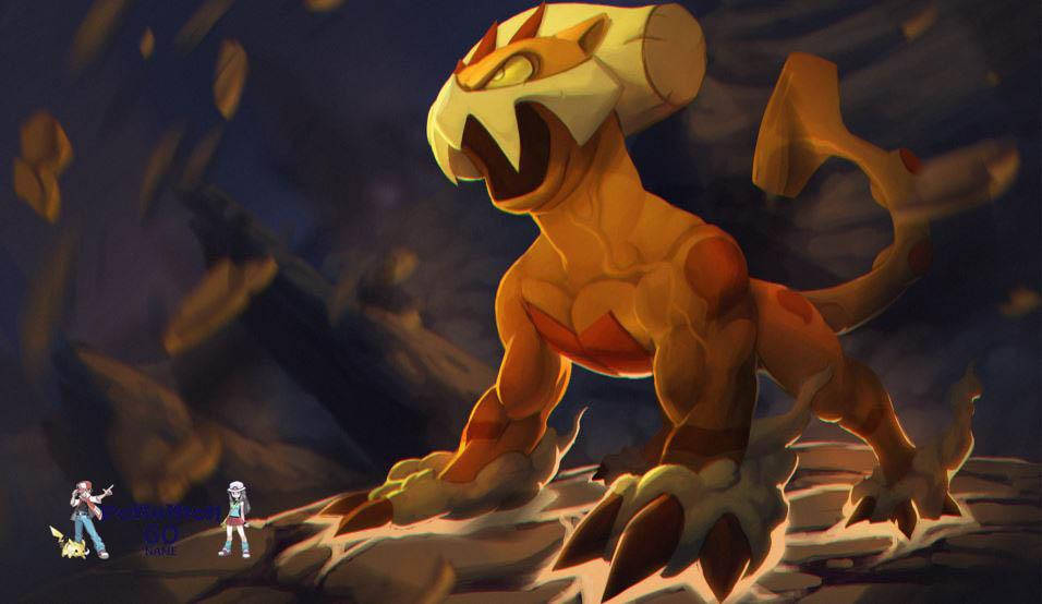 Landorus, orange and yellow, lion-like creature, SD Desktop Wallpaper