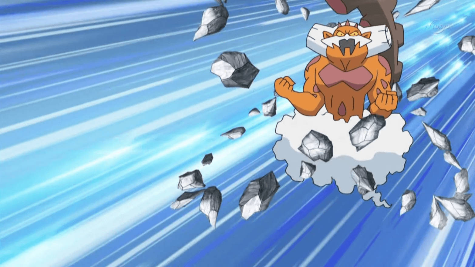 Landorus, orange anime creature, stone head, HD Desktop Wallpaper