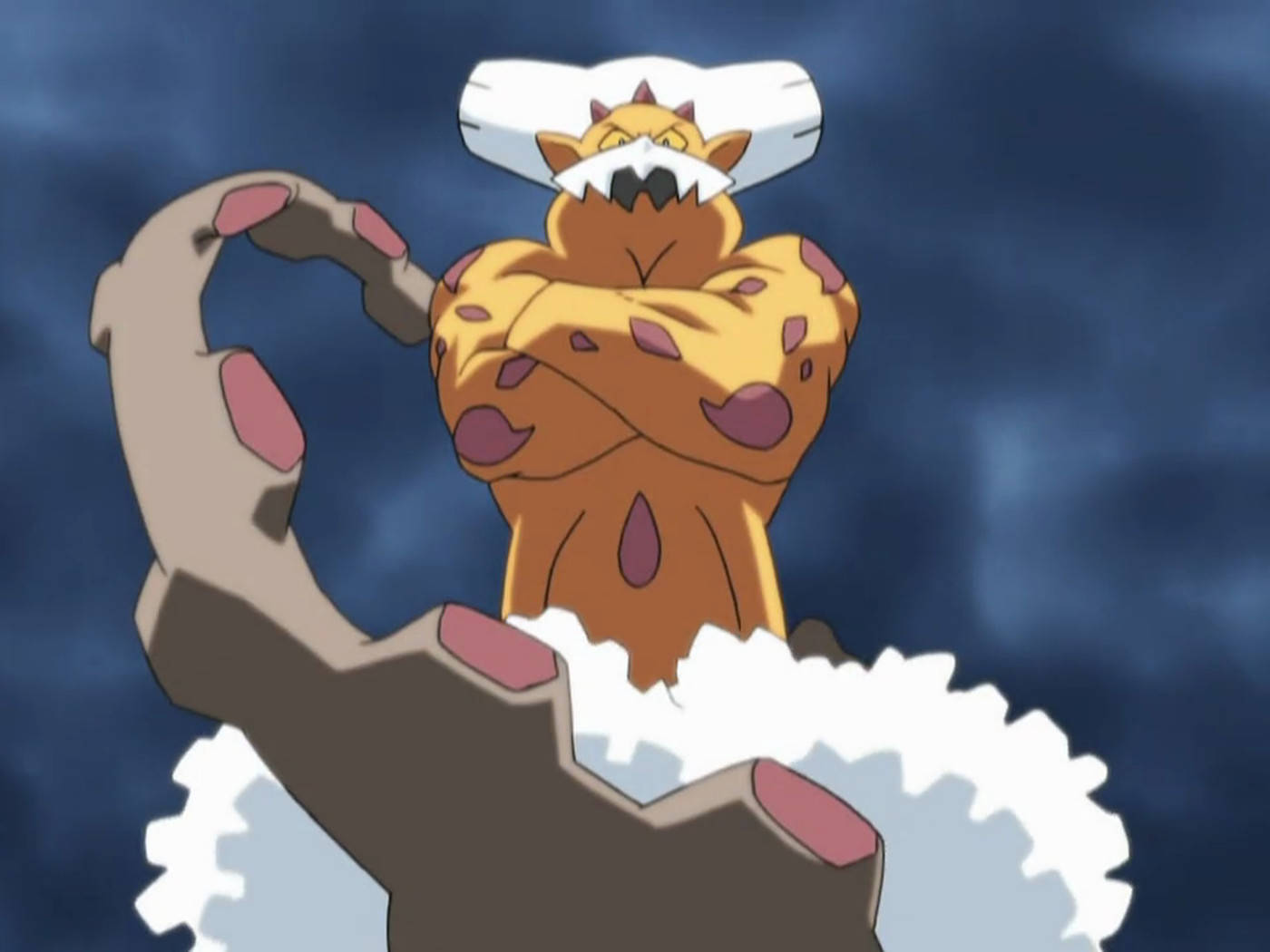 Landorus, orange, purple spots, HD Desktop Wallpaper