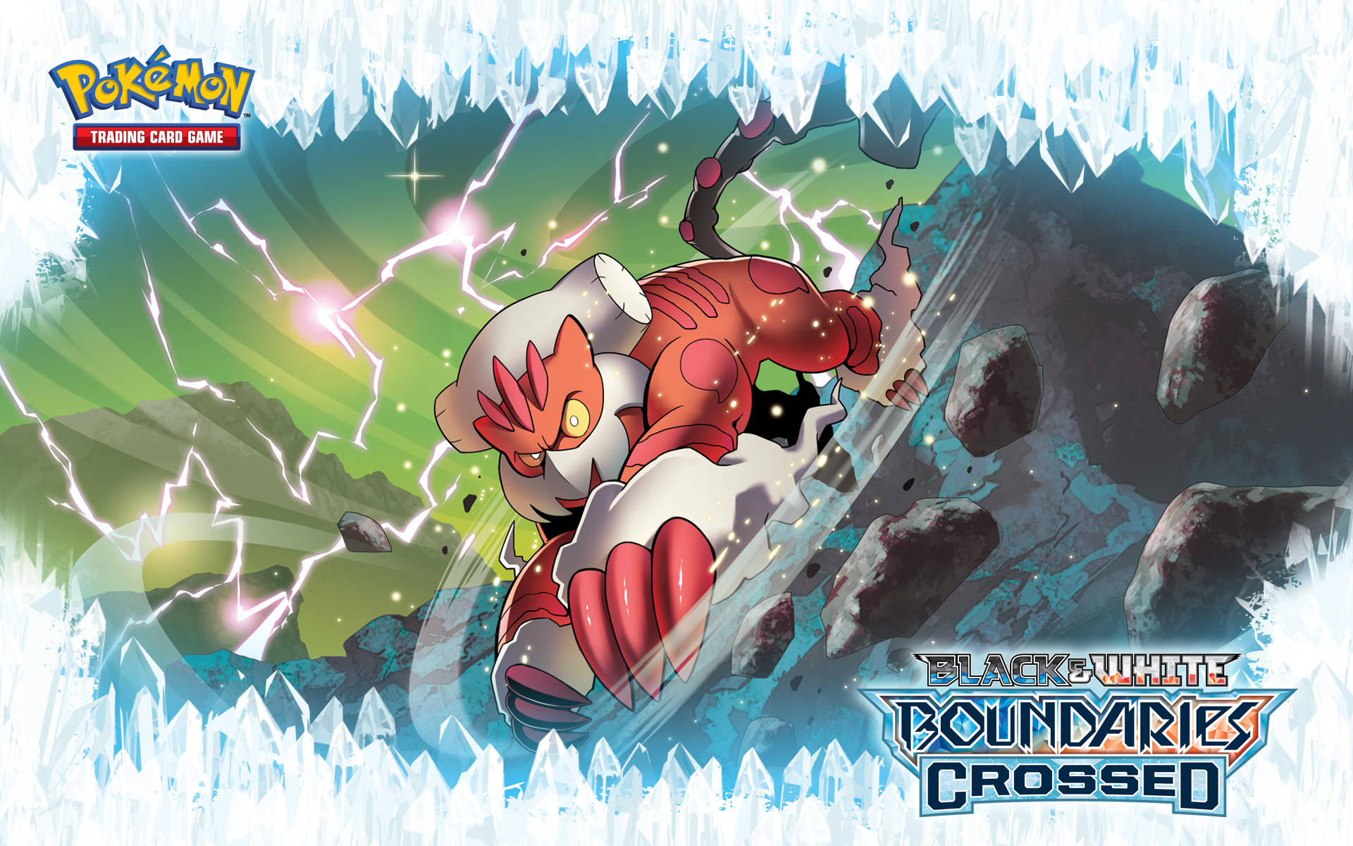 Landorus, fiery red, icy cavern, Full HD Desktop Wallpaper