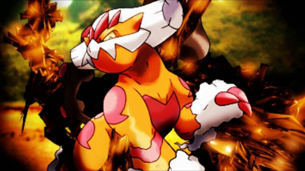 Landorus, cloudless pose, fiery anime Pokémon, SD Desktop Wallpaper