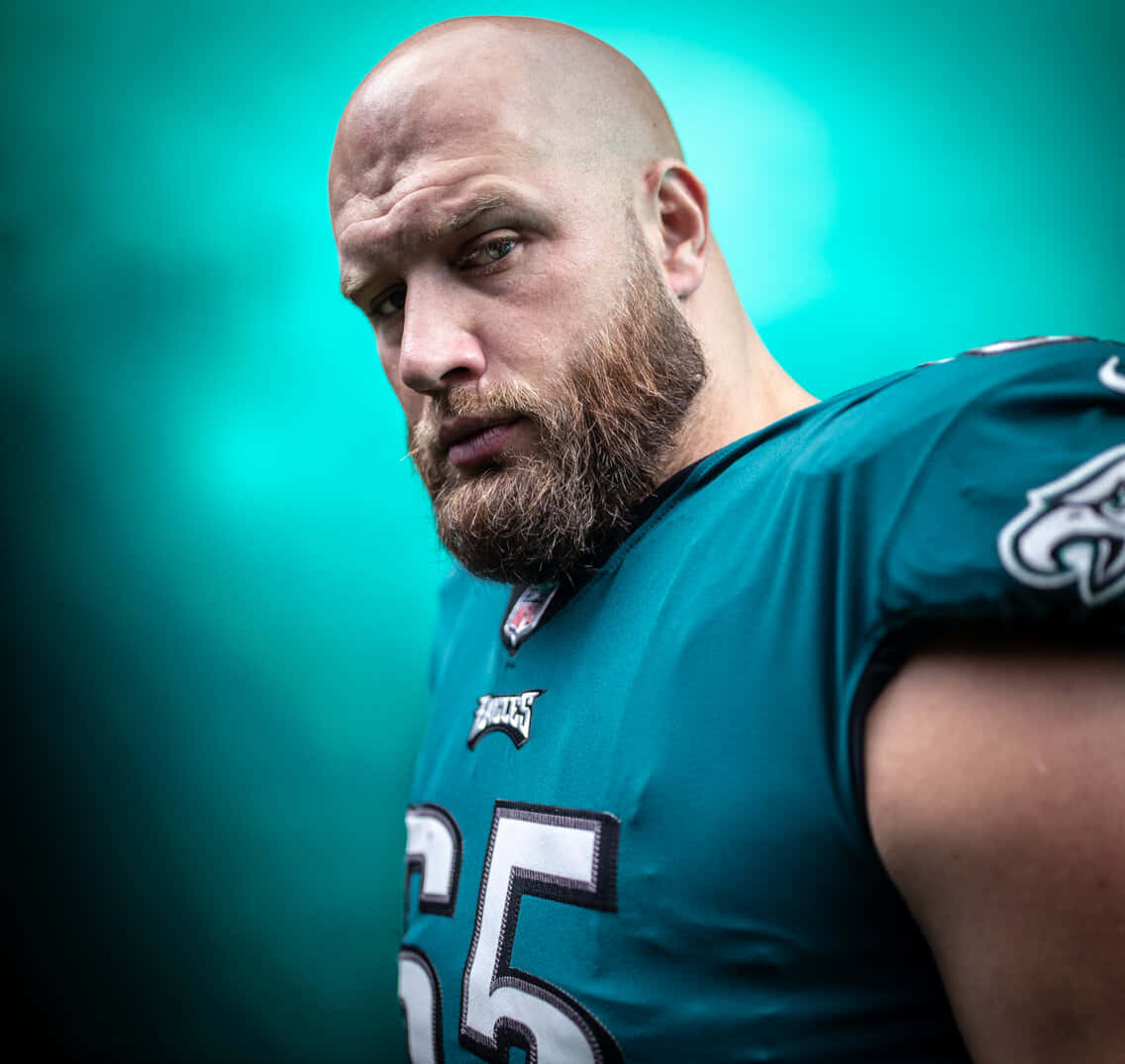 Lane Johnson, teal Eagles jersey, number 55, SD Desktop Wallpaper