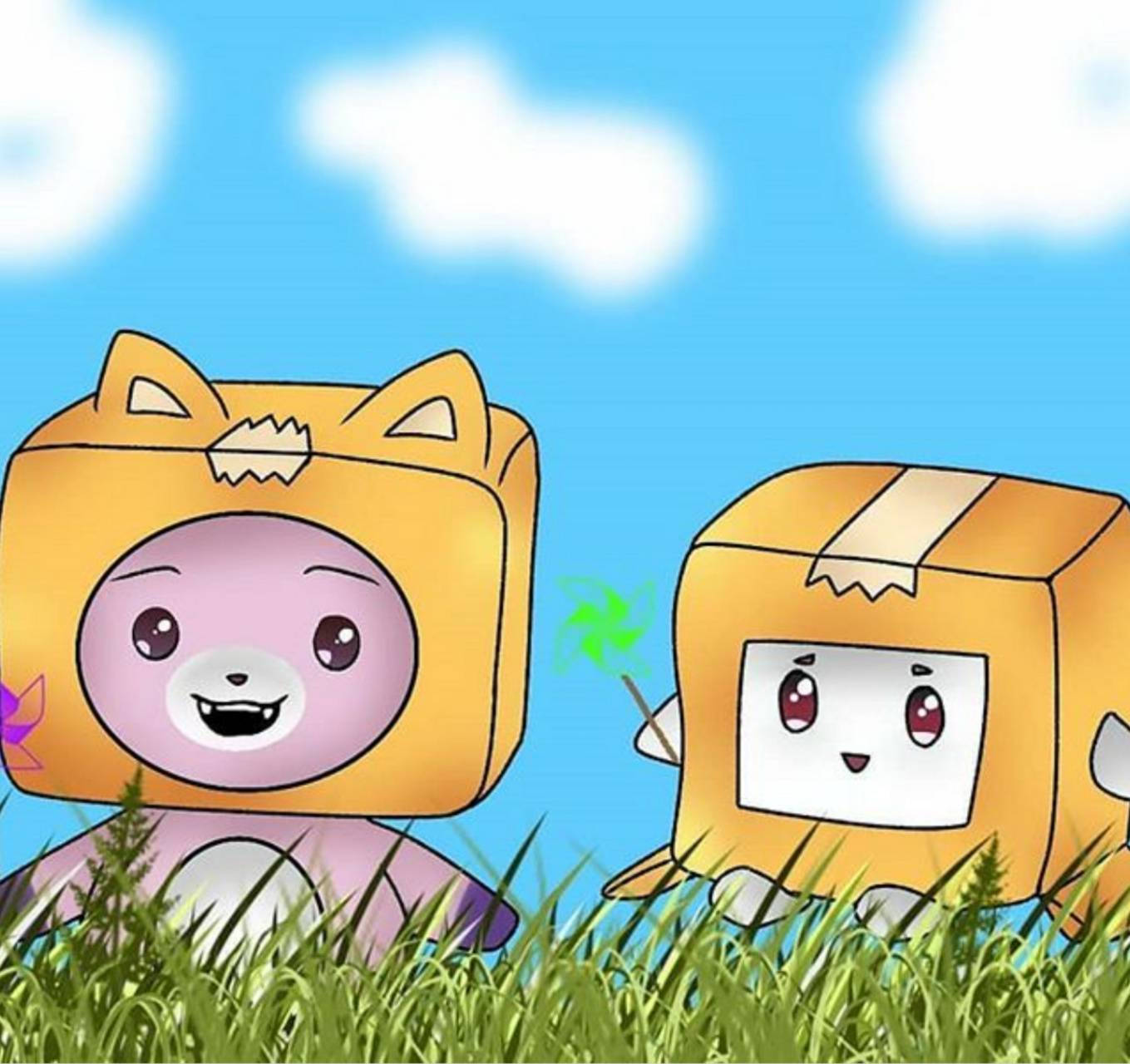 LankyBox, Boxy, Foxy, HD Desktop Wallpaper