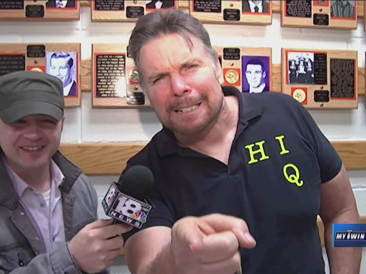 Lanny Poffo, black polo shirt, yellow 'HIQ' letters, HD Desktop Wallpaper