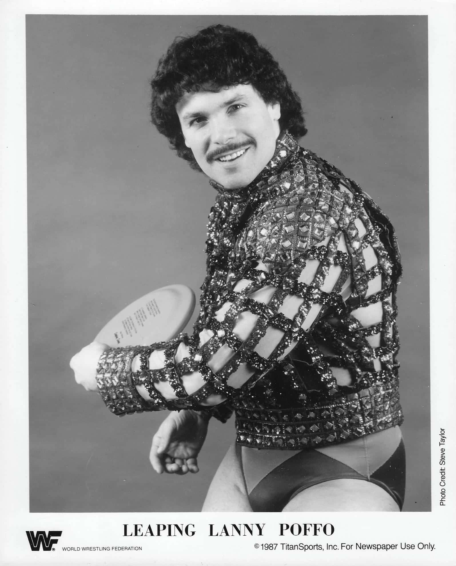 Lanny Poffo, black and white portrait, sparkling mesh outfit, Full HD Phone Wallpaper