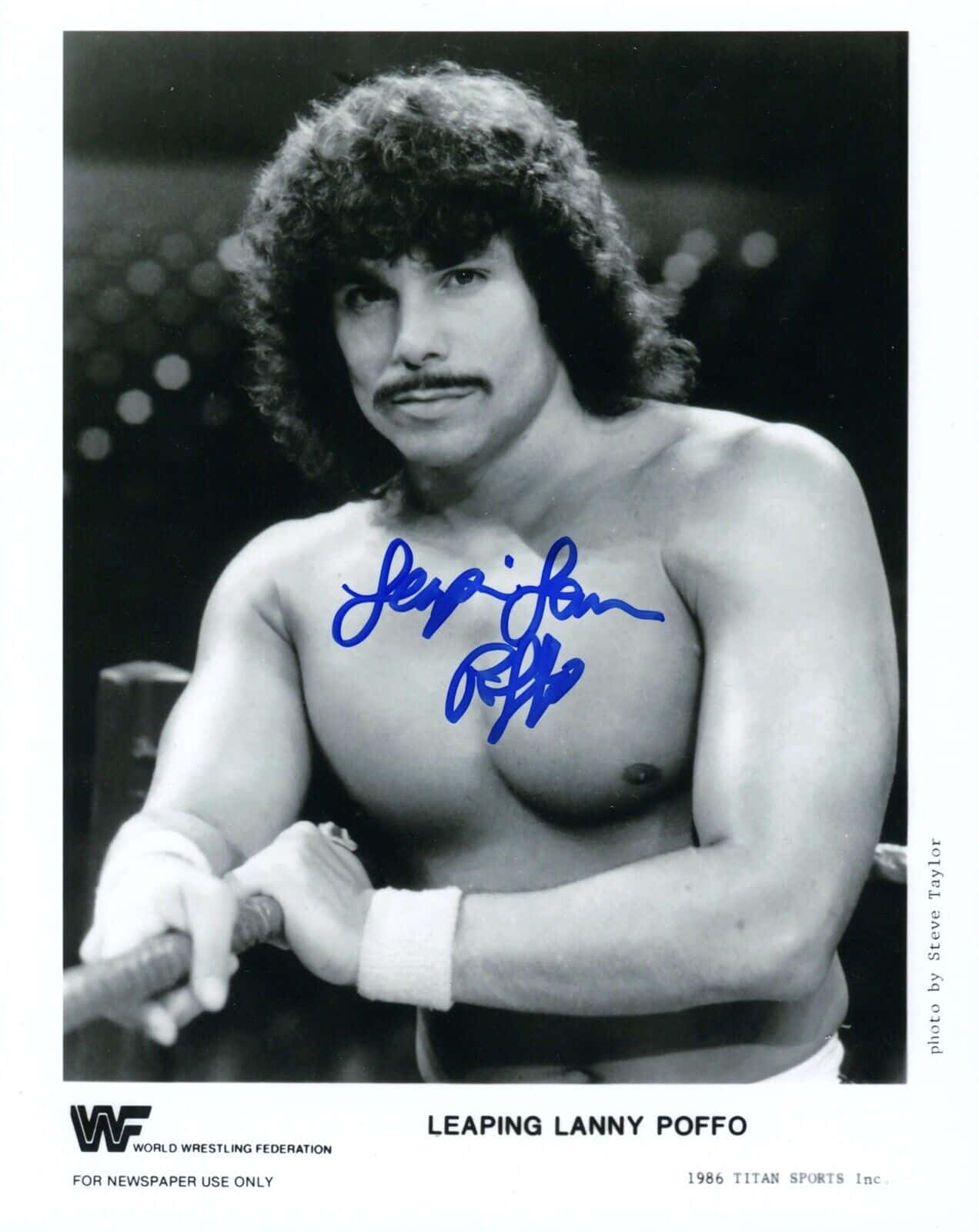Lanny Poffo, black and white photo, leaping pose, HD Phone Wallpaper