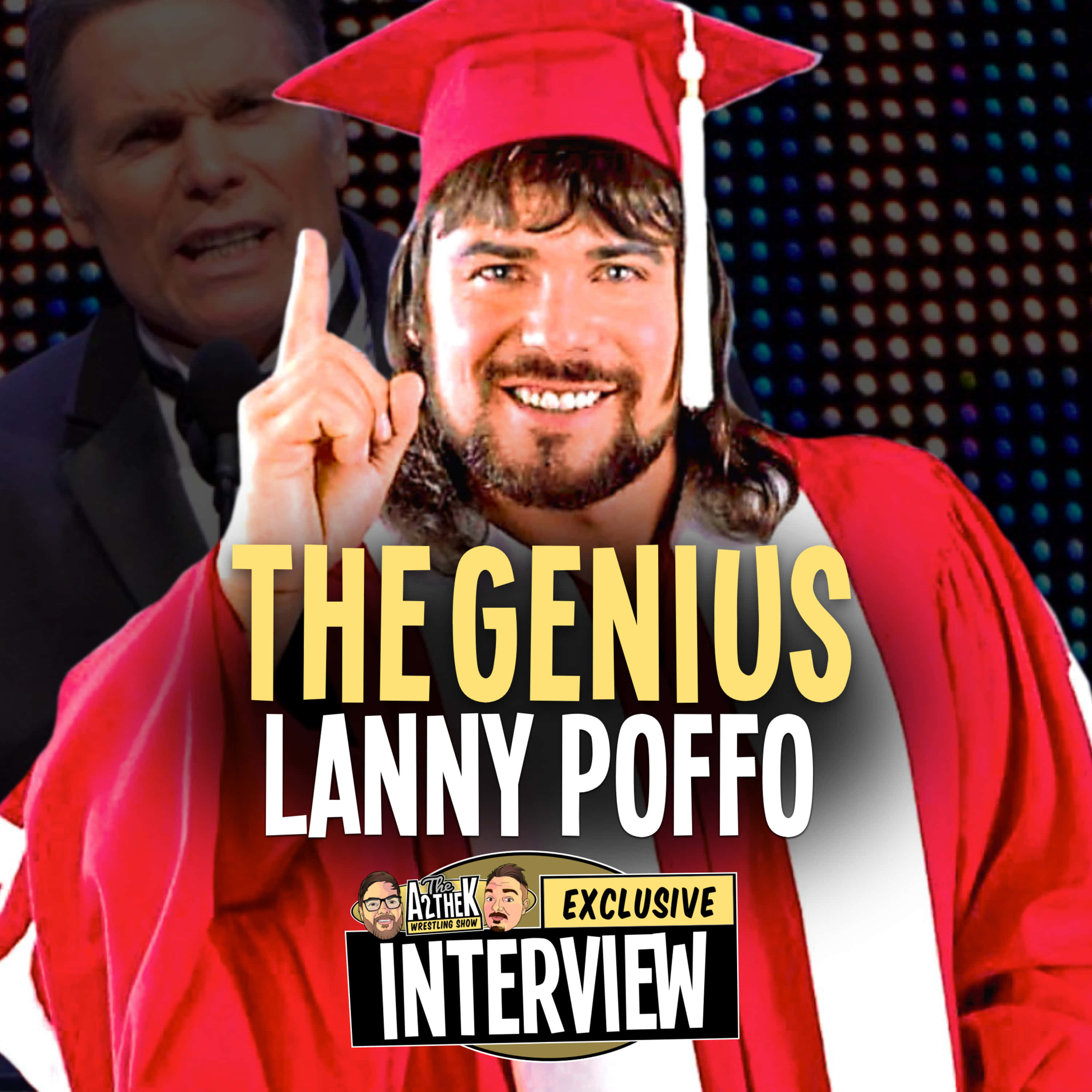 Lanny Poffo, red graduation gown, graduation cap, 2K Desktop Wallpaper
